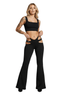 THIGHBRUSH® - Cutout Waist Buckle Pants - Black
