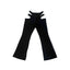 THIGHBRUSH® - Cutout Waist Buckle Pants - Black