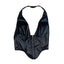 THIGHBRUSH® - Women's PU Zipper Halter Top - Black