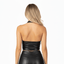 THIGHBRUSH® - Women's PU Zipper Halter Top - Black