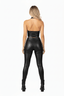 THIGHBRUSH® - Women's PU Zipper Halter Top - Black