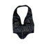 THIGHBRUSH® - Women's PU Zipper Halter Top - Black