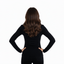 THIGHBRUSH® - X-Front Grommet Top with Sheer Long Sleeves - Black