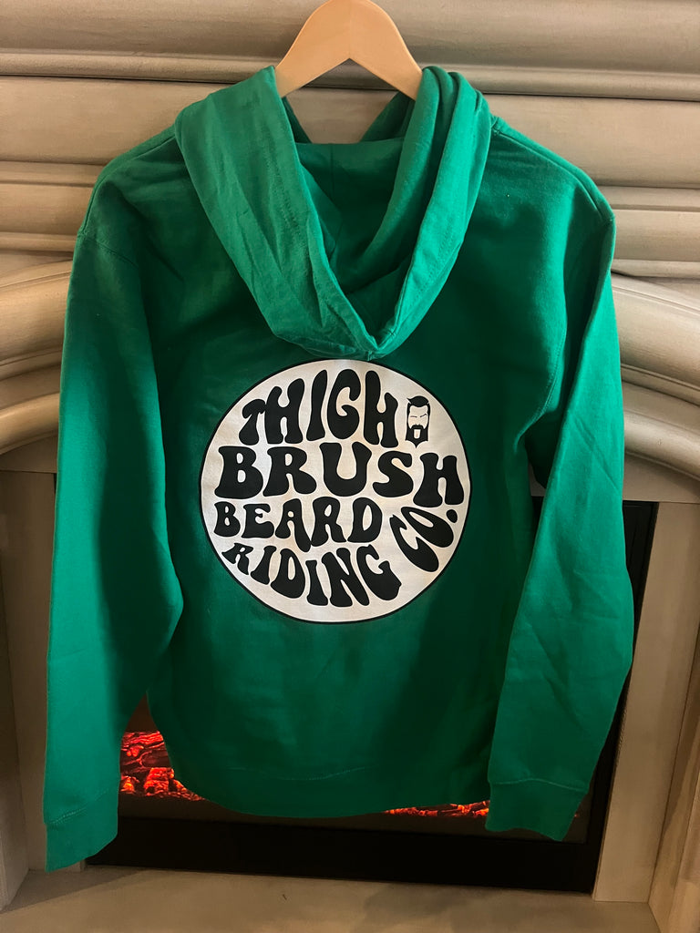 THIGHBRUSH® BEARD RIDING COMPANY - Unisex Hooded Sweatshirt - Green - 