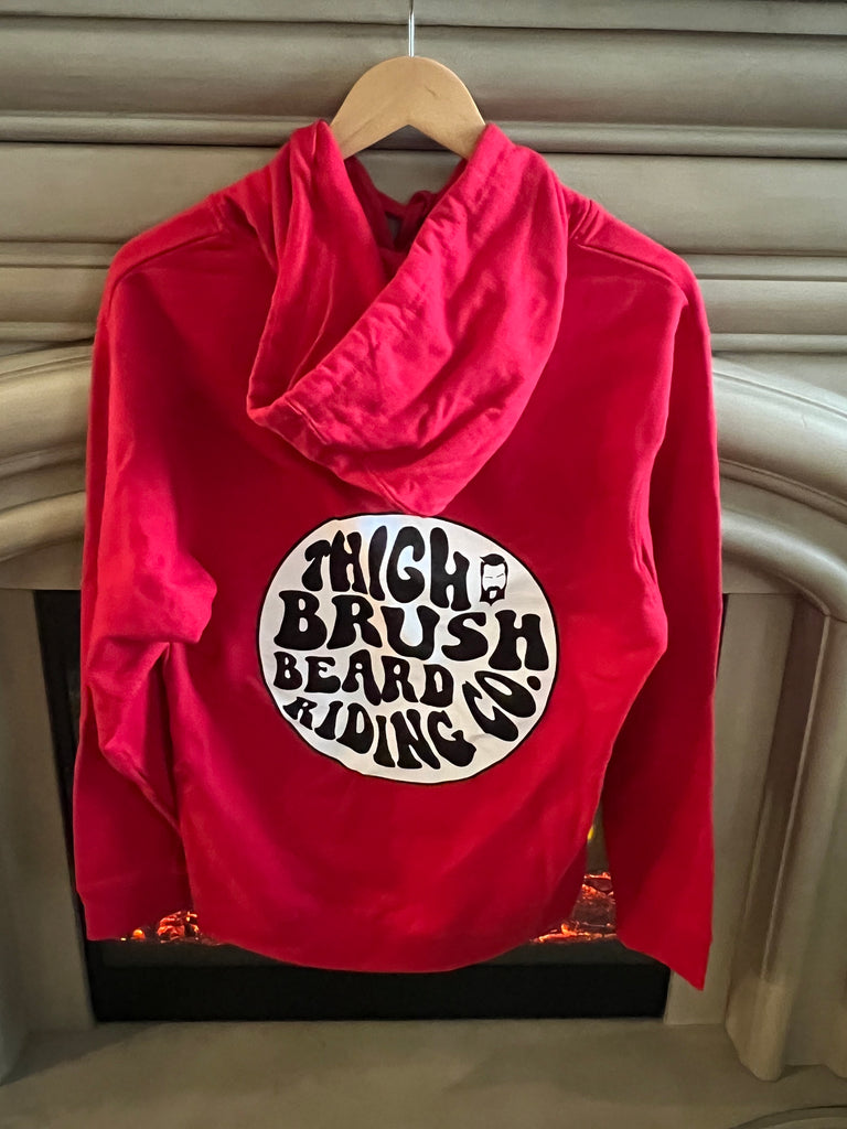THIGHBRUSH® BEARD RIDING COMPANY - Unisex Hooded Sweatshirt - Red - 