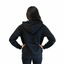 THIGHBRUSH® Women's Grommet Zipper Hooded Sweatshirt - Black
