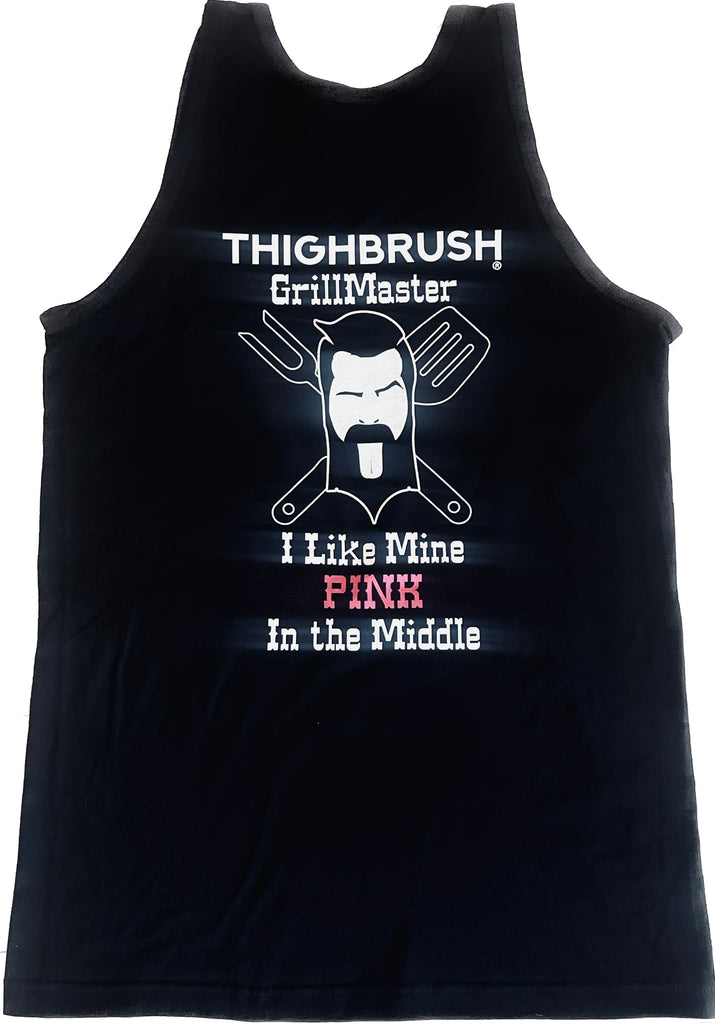 THIGHBRUSH® GRILLMASTER - I Like Mine PINK in the Middle - Men's Tank Top - Black - 
