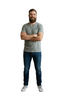 THIGHBRUSH® - Embroidered Men's V-Neck T-Shirt - Face Logo