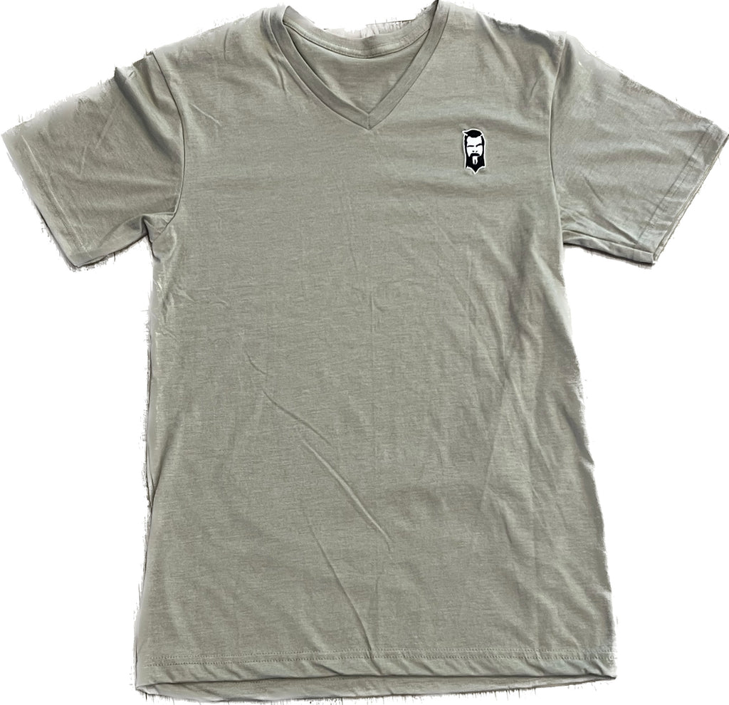 THIGHBRUSH® - Embroidered Men's V-Neck T-Shirt - Face Logo
