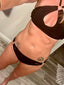 THIGHBRUSH® SWIM - Women's Bikini Separates - Black with Gold