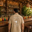 THIGHBRUSH® LOUNGE "Happy Hour 6-9 Daily" Men's Resort Shirt - Khaki