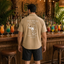 THIGHBRUSH® LOUNGE "Happy Hour 6-9 Daily" Men's Resort Shirt - Khaki
