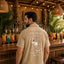 THIGHBRUSH® LOUNGE "Happy Hour 6-9 Daily" Men's Resort Shirt - Khaki