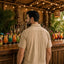 THIGHBRUSH® LOUNGE "Happy Hour 6-9 Daily" Men's Resort Shirt - Khaki