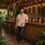 THIGHBRUSH® LOUNGE "Happy Hour 6-9 Daily" Men's Resort Shirt - Khaki