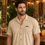 THIGHBRUSH® LOUNGE "Happy Hour 6-9 Daily" Men's Resort Shirt - Khaki