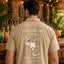 THIGHBRUSH® LOUNGE "Happy Hour 6-9 Daily" Men's Resort Shirt - Khaki