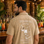 THIGHBRUSH® LOUNGE "Happy Hour 6-9 Daily" Men's Resort Shirt - Khaki