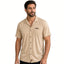 THIGHBRUSH® LOUNGE "Happy Hour 6-9 Daily" Men's Resort Shirt - Khaki