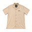 THIGHBRUSH® LOUNGE "Happy Hour 6-9 Daily" Men's Resort Shirt - Khaki