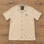 THIGHBRUSH® LOUNGE "Happy Hour 6-9 Daily" Men's Resort Shirt - Khaki