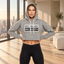 NO BEARD NO BOOTY® COLLECTION by THIGHBRUSH® - Cropped Hooded Sweatshirt - Grey