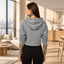 NO BEARD NO BOOTY® COLLECTION by THIGHBRUSH® - Cropped Hooded Sweatshirt - Grey