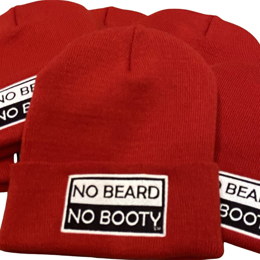 NO BEARD NO BOOTY® COLLECTION by THIGHBRUSH® - Cuffed Beanies - Red - 