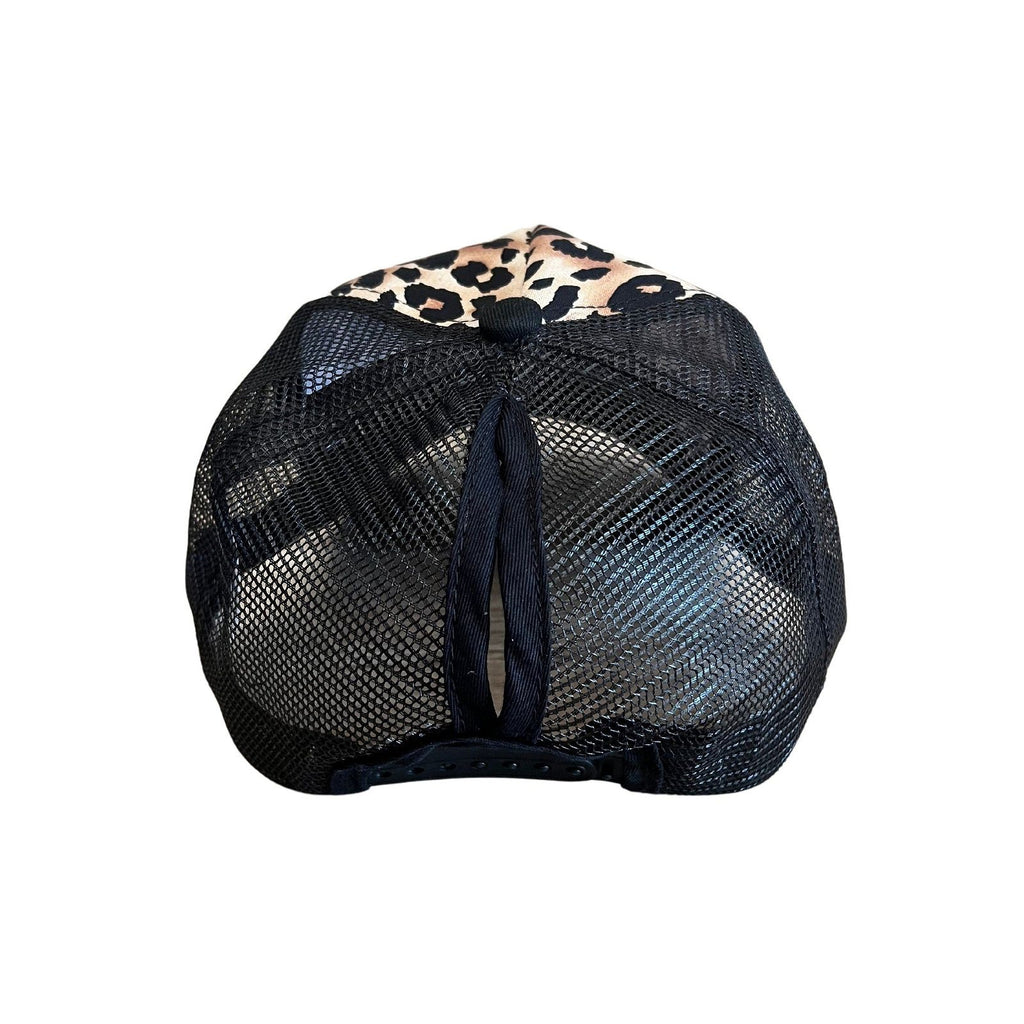 NO BEARD NO BOOTY® COLLECTION by THIGHBRUSH® - Ponytail Trucker Snapback Hat - Leopard