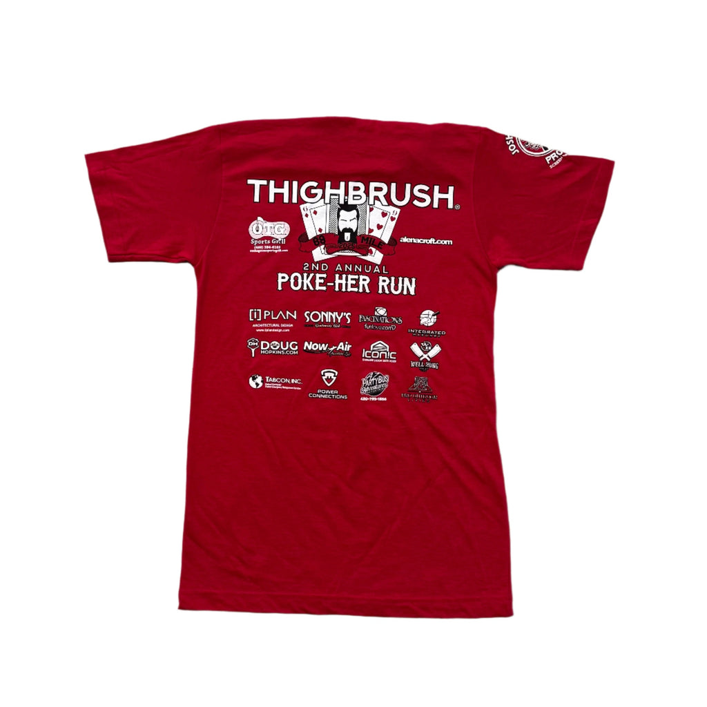 THIGHBRUSH® - 2ND ANNUAL 69 MILE "POKE-HER" RUN - Men's T-Shirt - Red