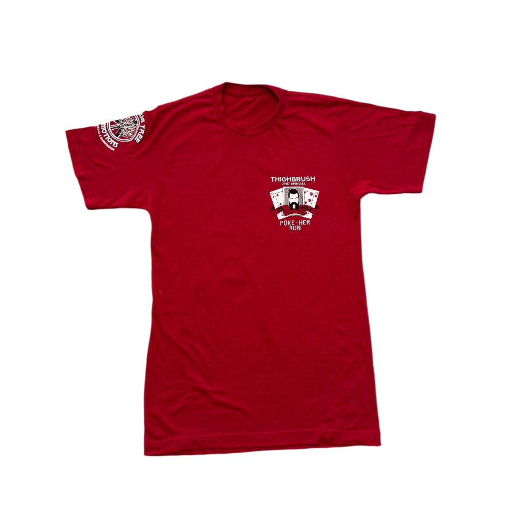 THIGHBRUSH® - 2ND ANNUAL 69 MILE "POKE-HER" RUN - Men's T-Shirt - Red