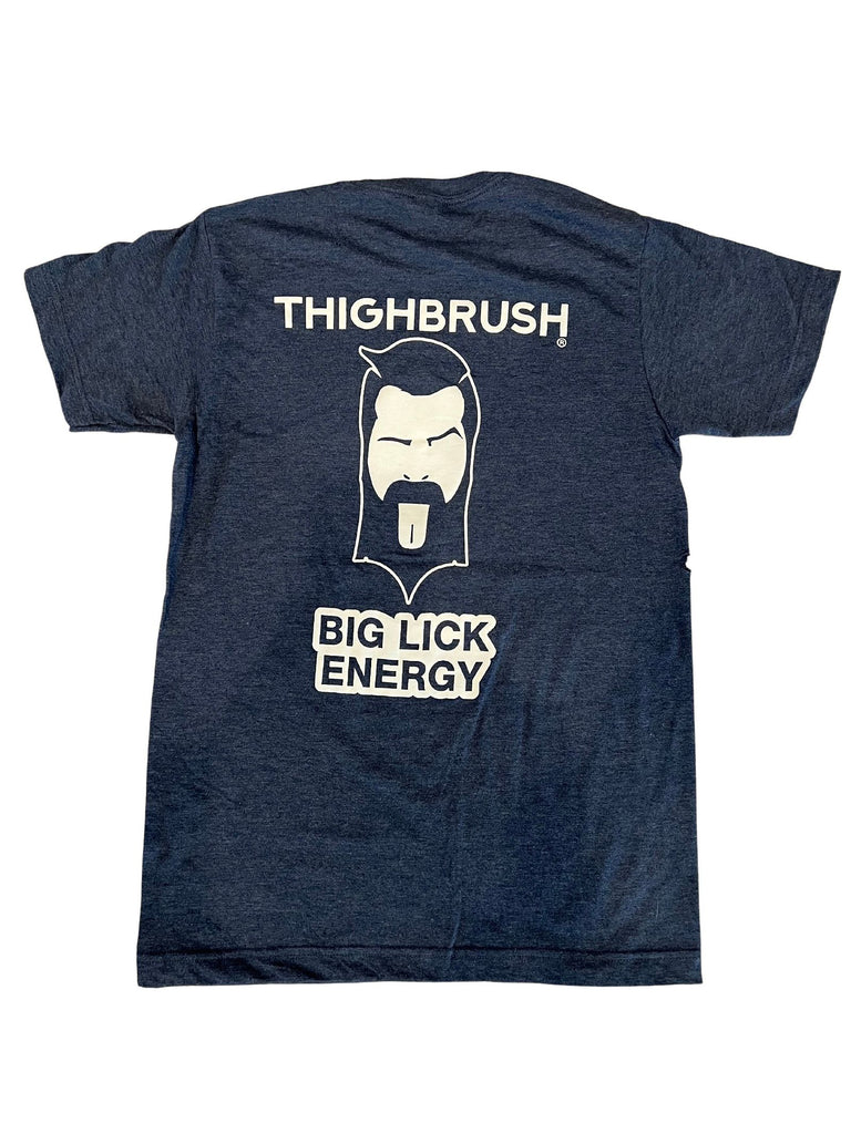 THIGHBRUSH® - BIG LICK ENERGY - Men's T-Shirt - Heather Navy - THIGHBRUSH® - THIGHBRUSH® 