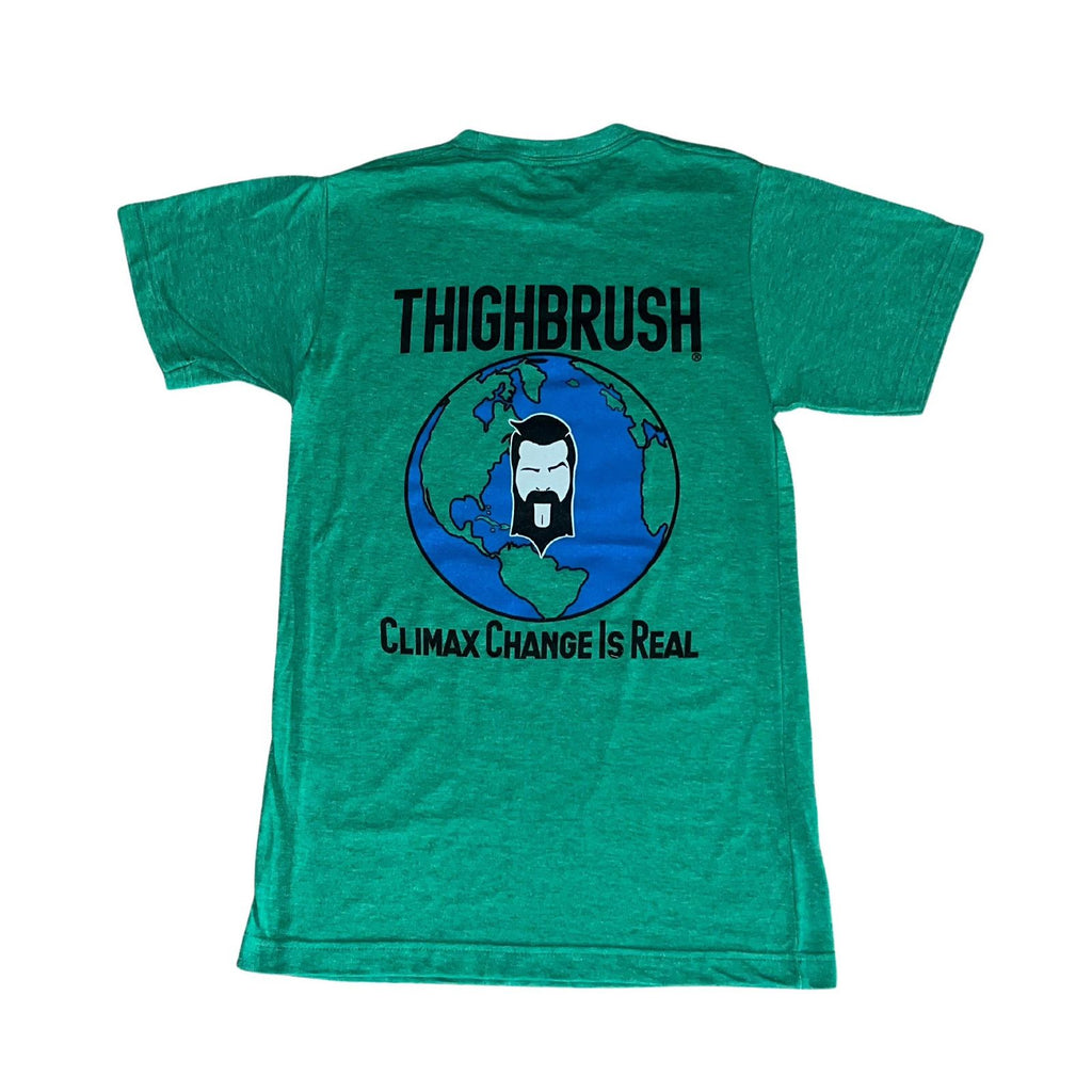 THIGHBRUSH® - CLIMAX CHANGE IS REAL - Men's T-Shirt - Green - THIGHBRUSH® - THIGHBRUSH® 