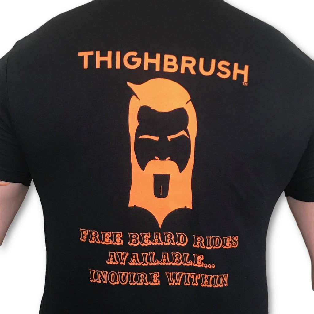THIGHBRUSH® - FREE BEARD RIDES - Men's T-Shirt - Black - THIGHBRUSH® - THIGHBRUSH® 