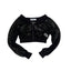 THIGHBRUSH® - Fishnet Cropped Zipper Jacket - Black