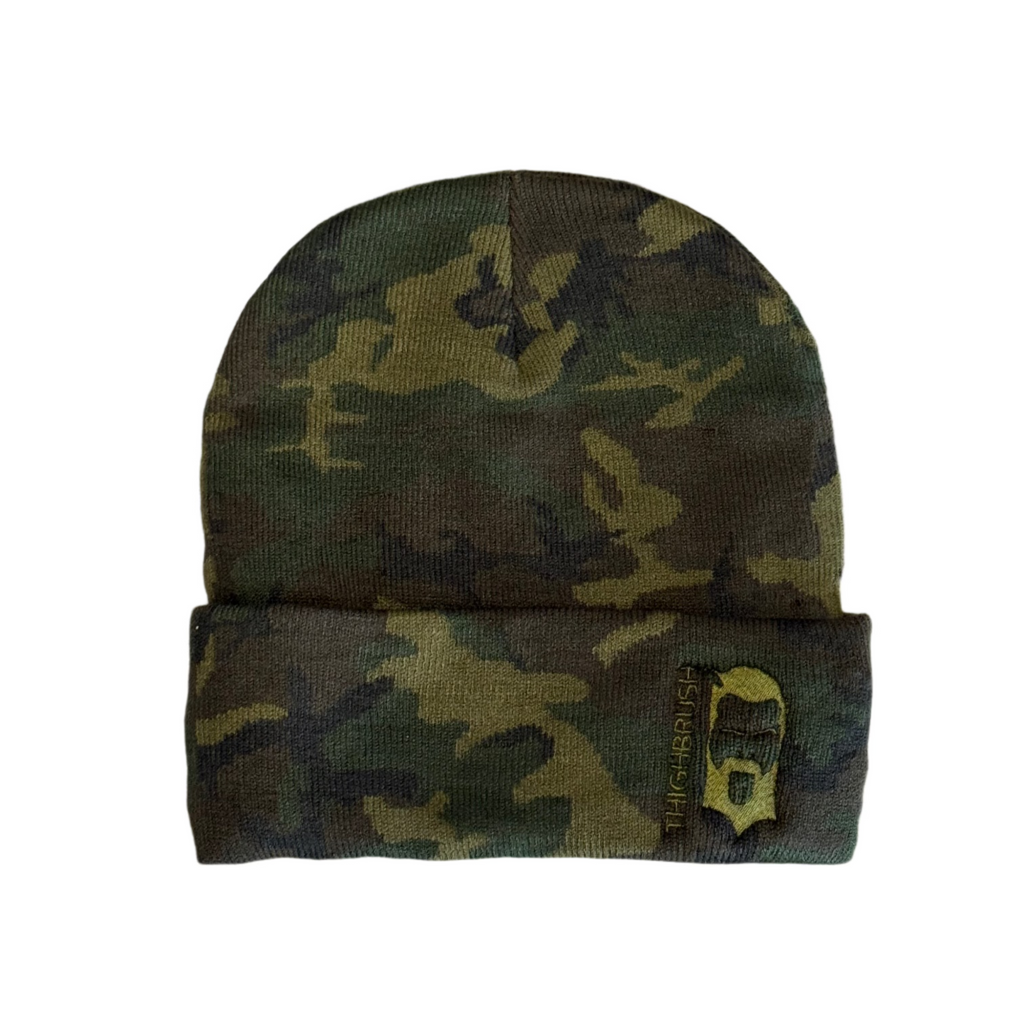 THIGHBRUSH® - Green Camo Cuffed Beanies