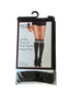 THIGHBRUSH® - Knee Hi Socks - Double Striped Top - Black - Plain