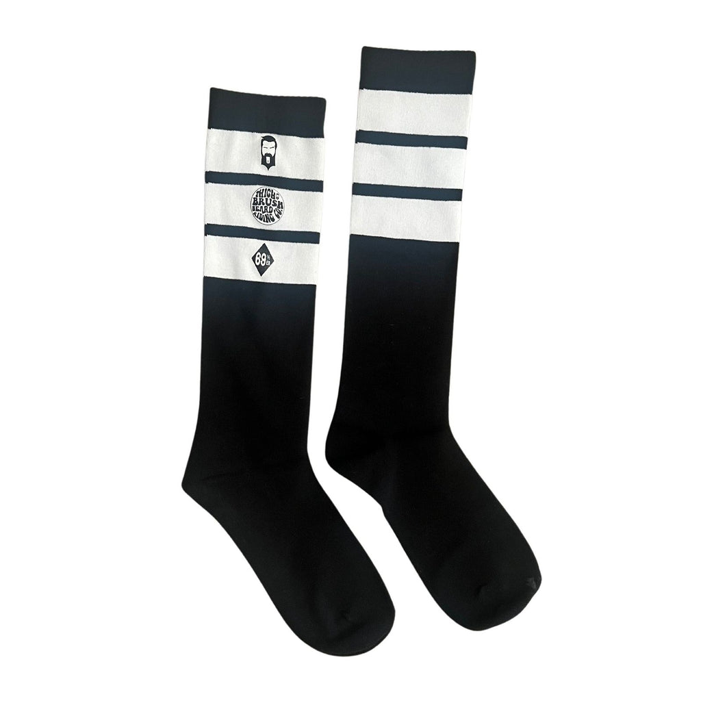 THIGHBRUSH® - Knee Hi Socks  - Triple Striped Top - Black - THIGHBRUSH® - THIGHBRUSH® 