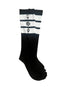 THIGHBRUSH® - Knee Hi Socks - Triple Striped Top - Black