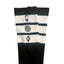 THIGHBRUSH® - Knee Hi Socks - Triple Striped Top - Black
