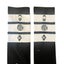 THIGHBRUSH® - Knee Hi Socks - Triple Striped Top - Black