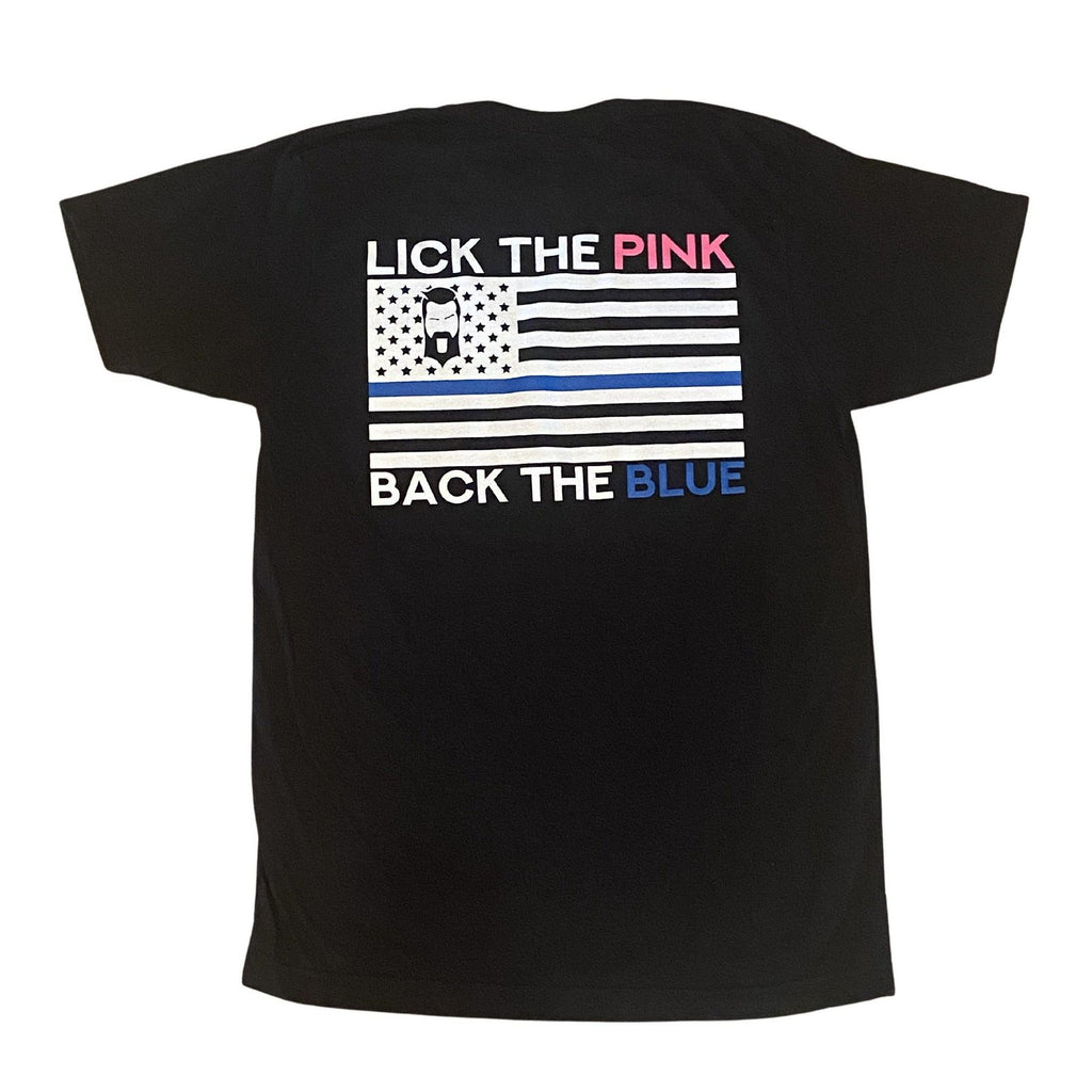 THIGHBRUSH® - LICK THE PINK, BACK THE BLUE - Men's T-Shirt -  Black - THIGHBRUSH® - THIGHBRUSH® 