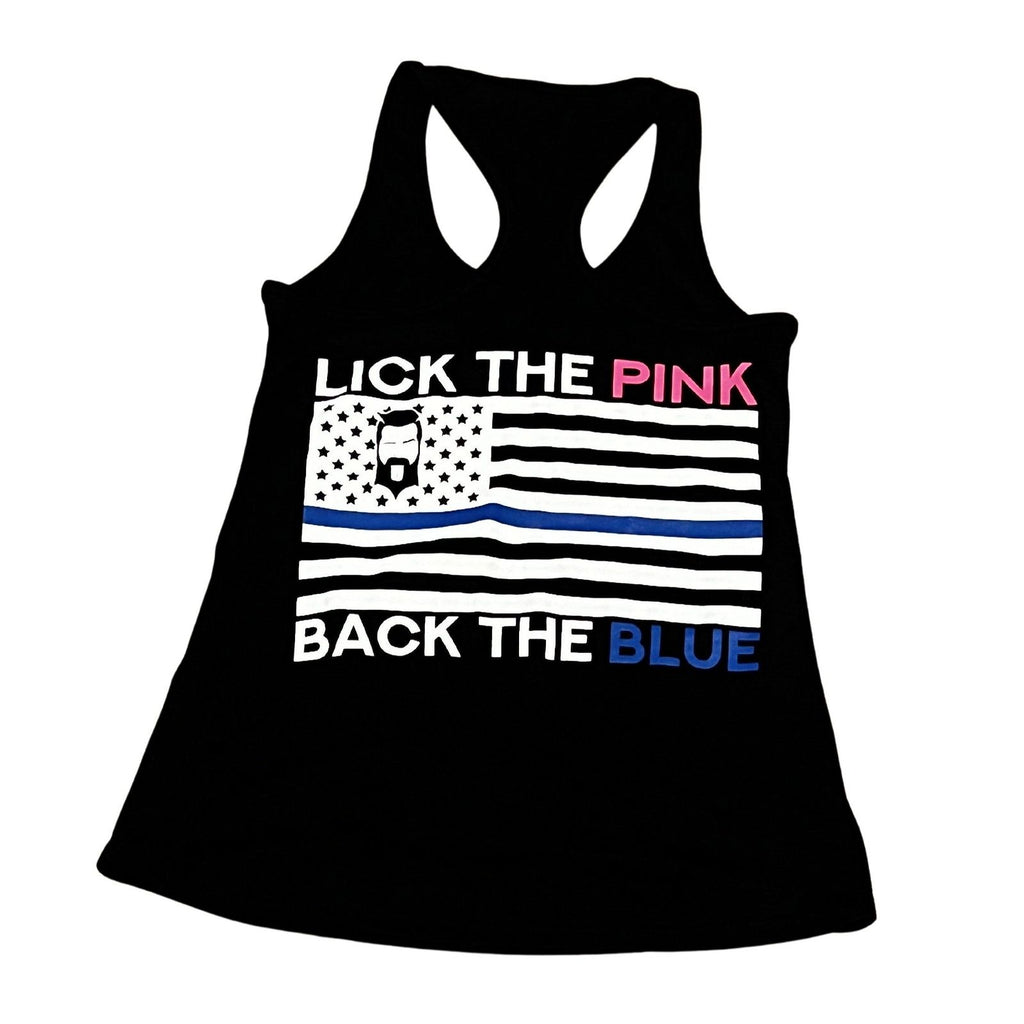 THIGHBRUSH® - LICK THE PINK, BACK THE BLUE - Women's Tank Top - Black - THIGHBRUSH® - THIGHBRUSH® 