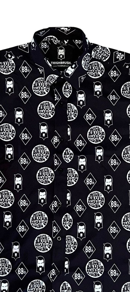 THIGHBRUSH® - LOGO BLAST - MEN'S PARTY SHIRT - Black
