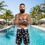 THIGHBRUSH® - LOGO BLAST - Men's Board Shorts - Black