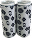 THIGHBRUSH® - LOGO BLAST - Slim Beverage Cooler, Drink Cooler, Can Cooler - White