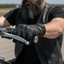 THIGHBRUSH® - Leather Motorcycle Riding Gloves - Black