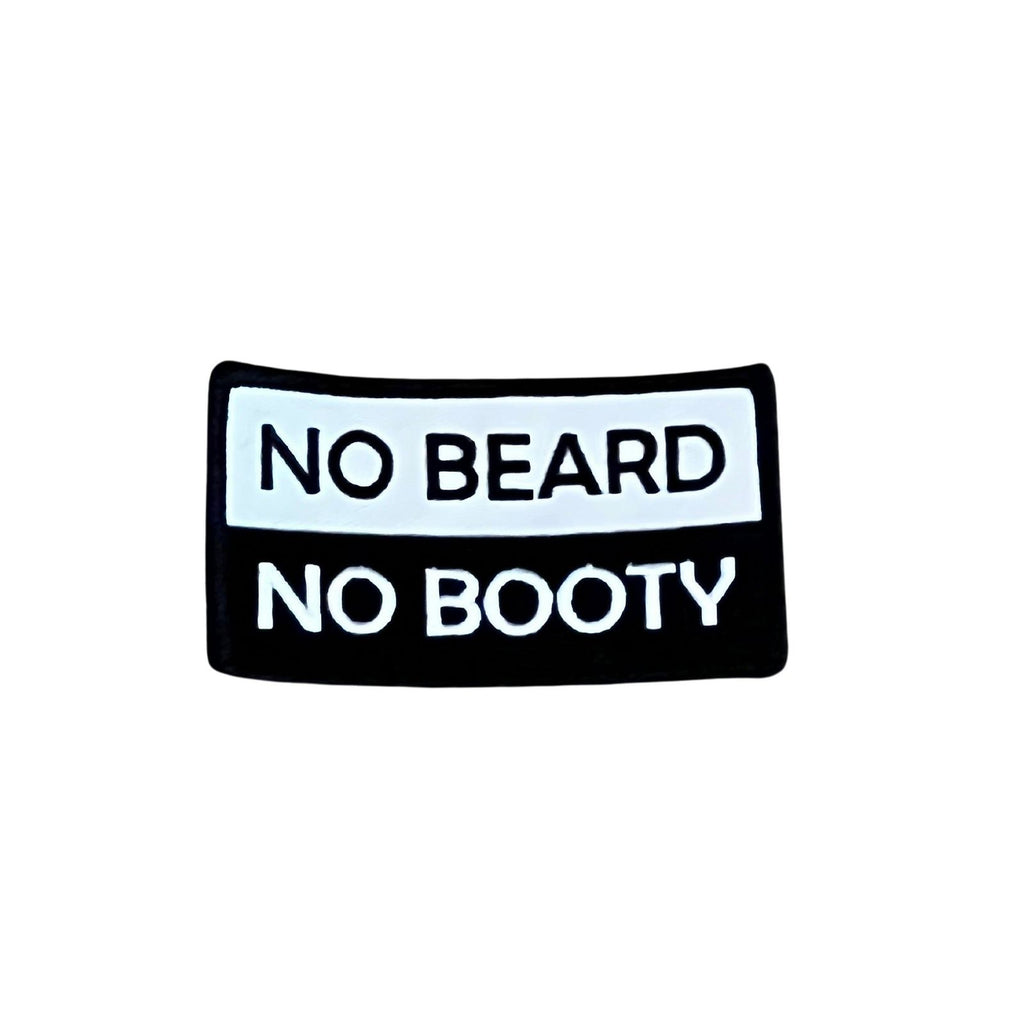 THIGHBRUSH® - NO BEARD NO BOOTY - Rectangular Patch - Black and White