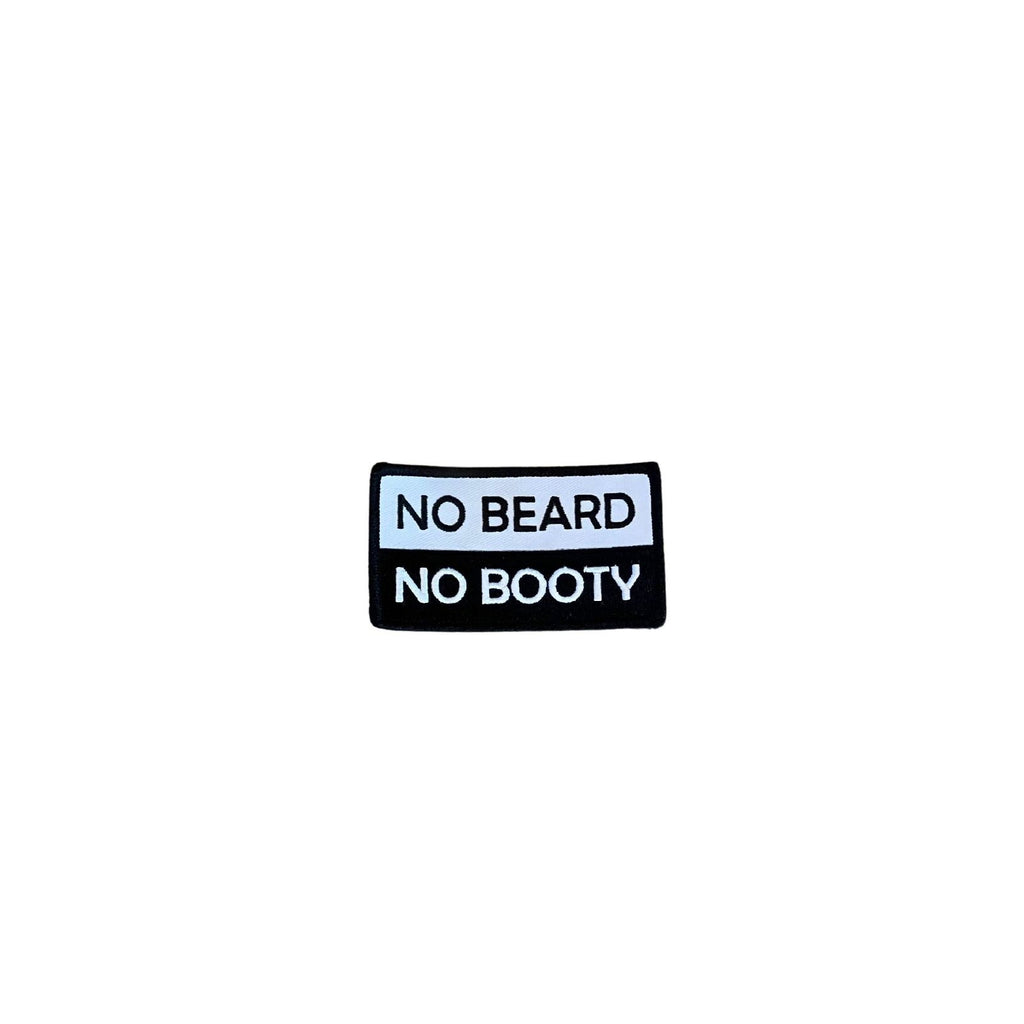 THIGHBRUSH® - NO BEARD NO BOOTY - Rectangular Patch - Black and White