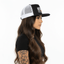THIGHBRUSH® - NO INK NO PINK - Trucker Snapback Hat - Black and White - Flat Bill